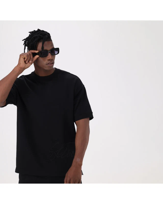 RUSH BLACK CREW NECK T-SHIRT