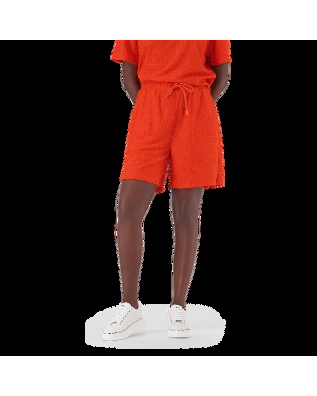 BELLA TANGERINE EMBOSSED LOGO JOGGER SHORTS