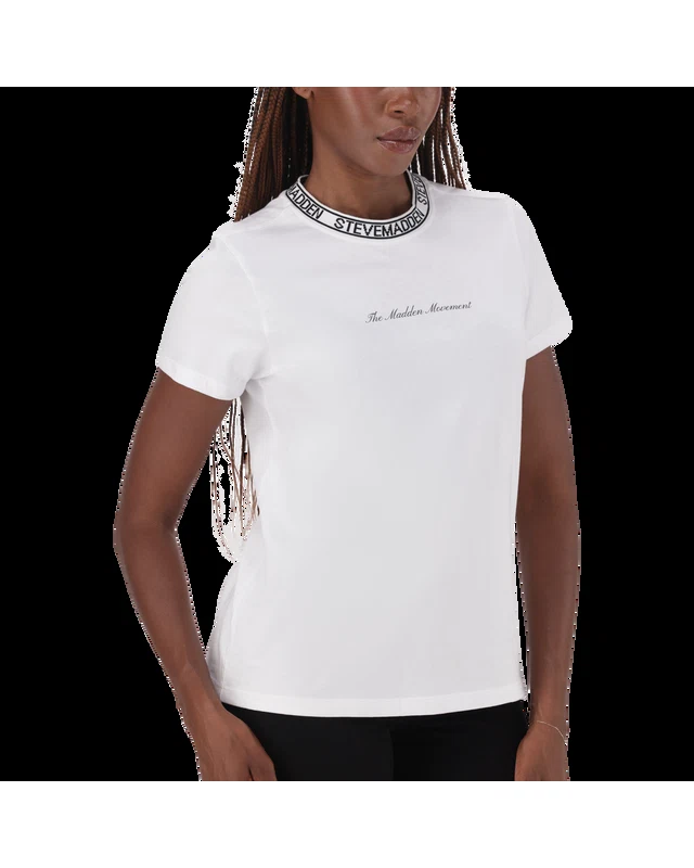 CINDY WHITE CREW NECK REGULAR T-SHIRT