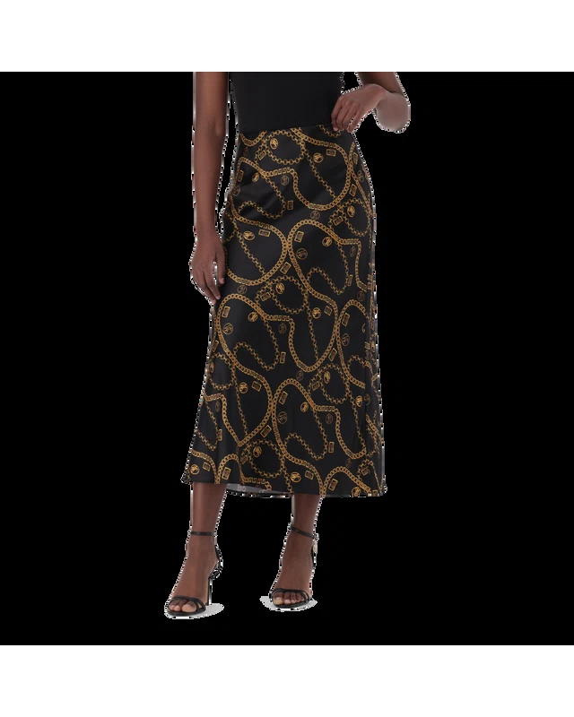 ASHA BLACK BIAS MIDAXI SKIRT