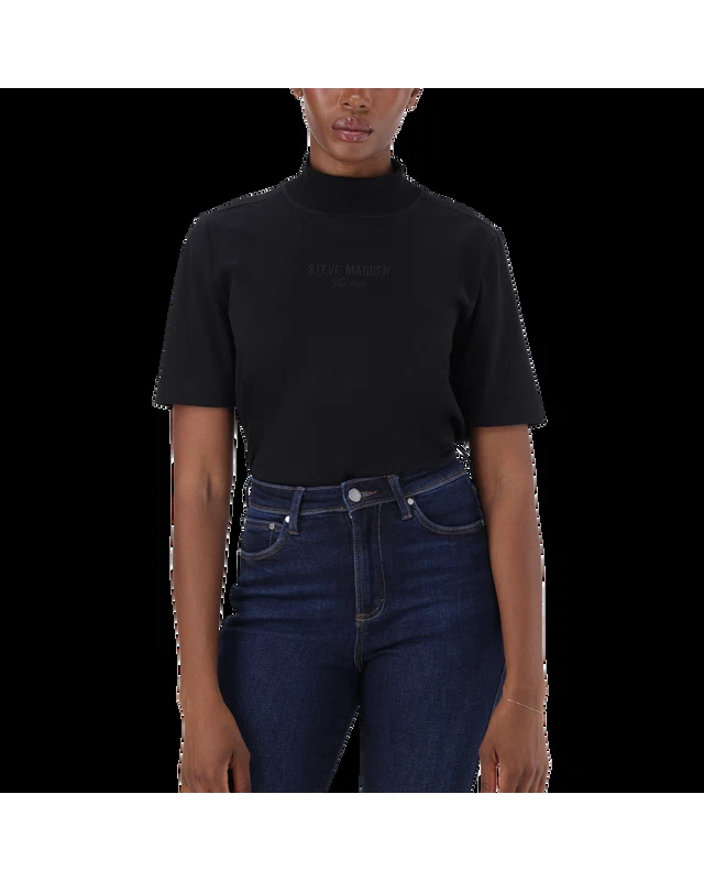 KELLY BLACK HIGH NECK T-SHIRT