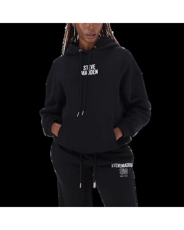 AMINA BLACK HOODED SWEAT