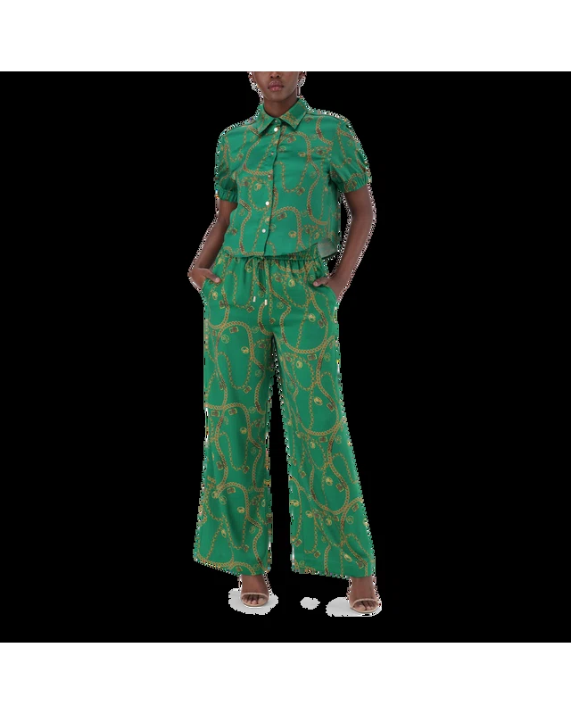 WENDY GREEN WIDE LEG PANT