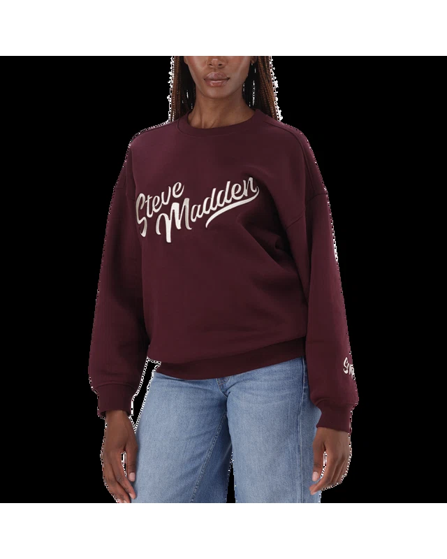 ANORA BURGUNDY OVERSIZED CREW NECK SWEAT