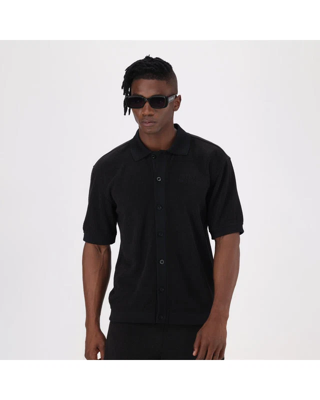 CASSIAN BLACK CROCHET SHIRT