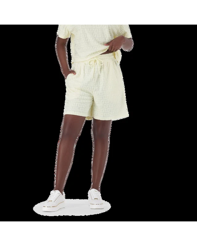 BELLA LEMON EMBOSSED LOGO JOGGER SHORTS