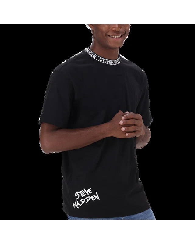 LANDON BLACK LOGO TRIMMED T-SHIRT