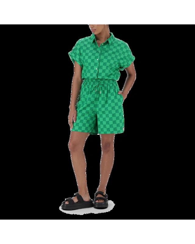 AYRA EMERALD ALLOVER PRINTED LOGO SHORTS