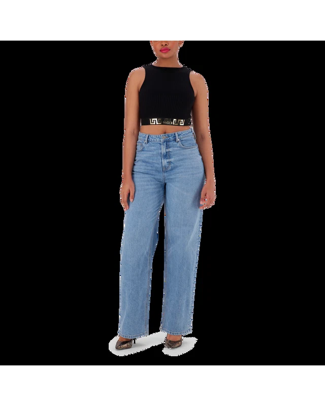 BRIA BLACK HIGH NECK FITTED TOP
