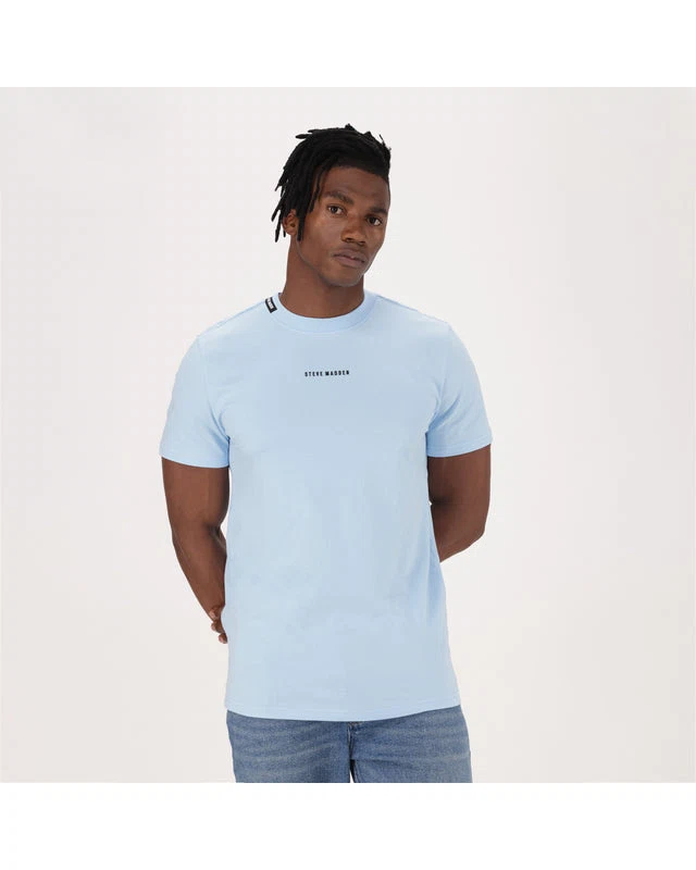 CHRISTIAN LIGHT BLUE CREW NECK T-SHIRT