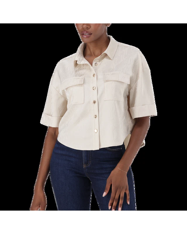 AISHA CREAM JACQUARD SATIN SHIRT