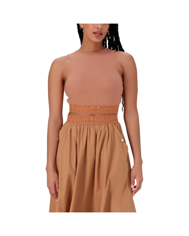 MABEL CINNAMON FITTED CROPPED TOP