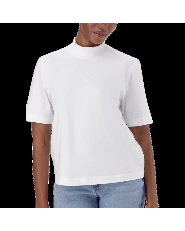 KELLY WHITE HIGH NECK T-SHIRT
