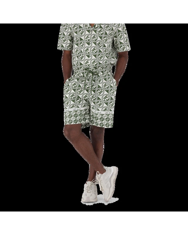 LOUIS FATIGUE/CREAM LOGO PRINTED SHORTS
