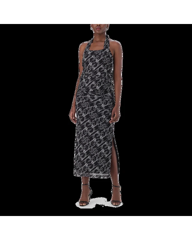 PEYTON BLACK MESH MIDAXI SKIRT