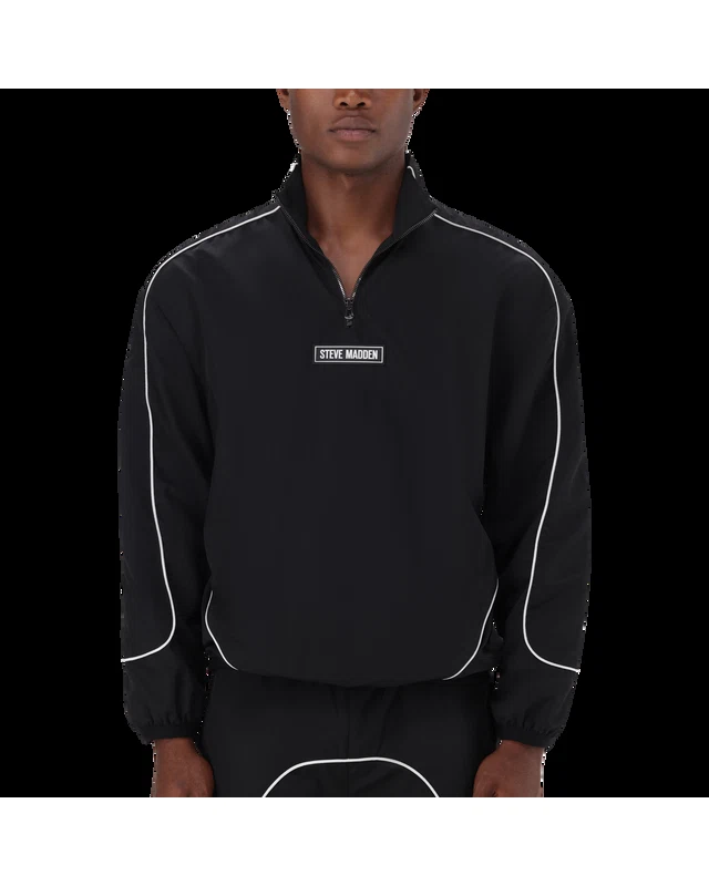 PLATO BLACK WHITE PIPING TRACK TOP