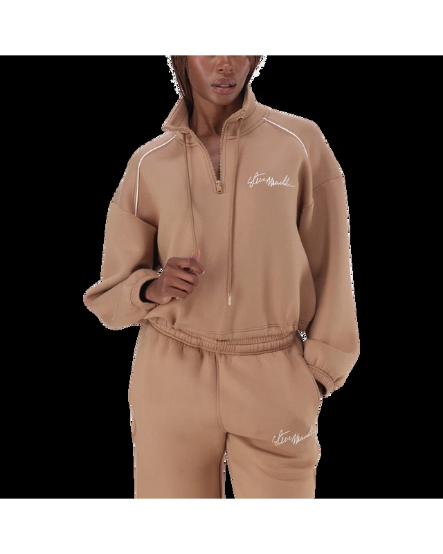 NORA MID CARAMEL 1/4 ZIP SCUBA SWEAT