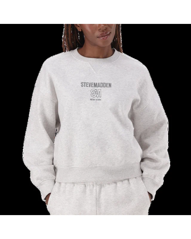CLARA GREY MELANGE OVERSIZED CREW NECK SWEAT