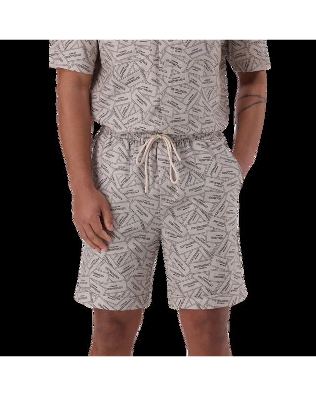 LEWIS KHAKI PRINTED SHORTS